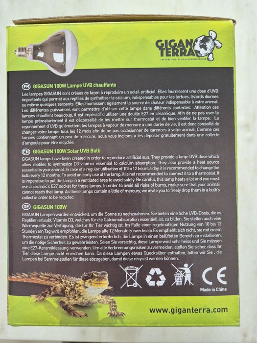 Lampada UVB GigaSun 100w - Nova