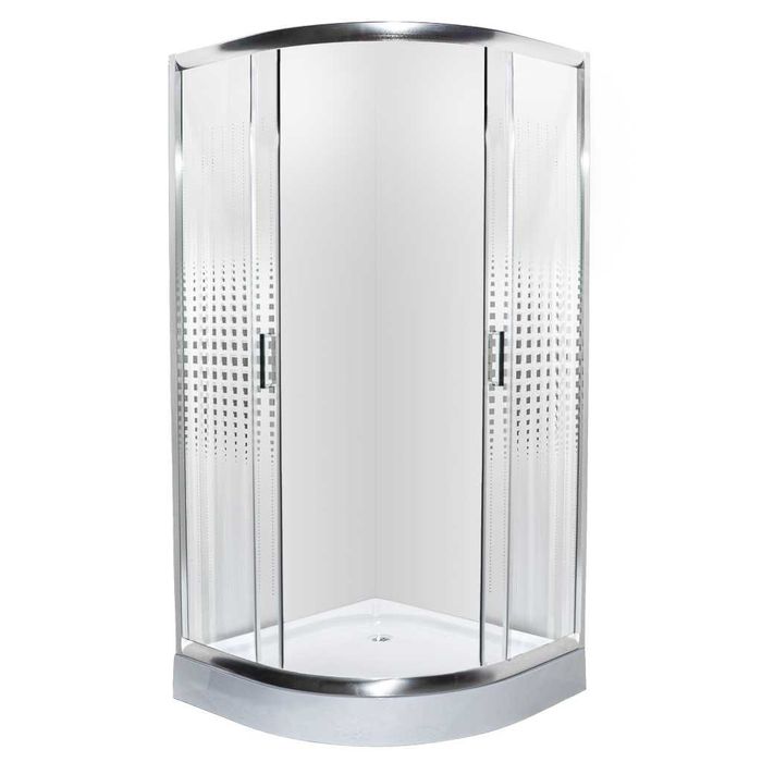 Душові кабіни на низькому піддоні 90х90см (скло тоноване та мозаїка)