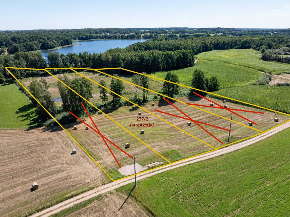 działka z linią brzegową jeziora Hołny - Widok 3