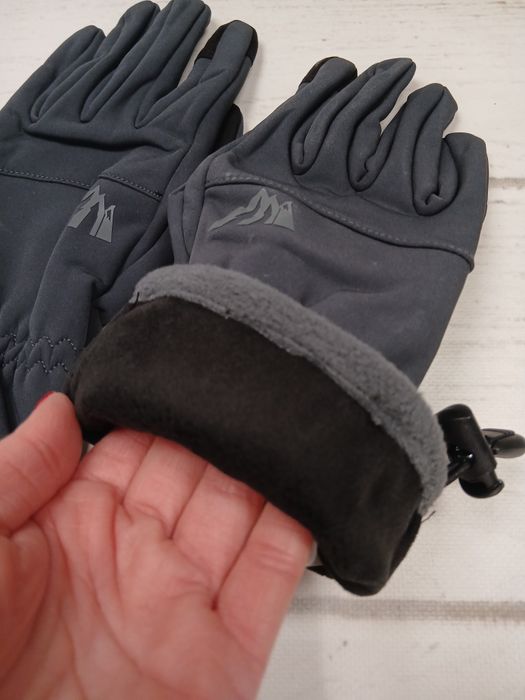 Rękawiczki zimowe XL softshell dotykowe antypoślizgowe ocieplane szare