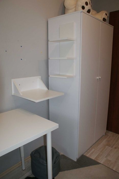 meble młodzieżowe biurko IKEA łóżko szafa białe materac regał 90 200