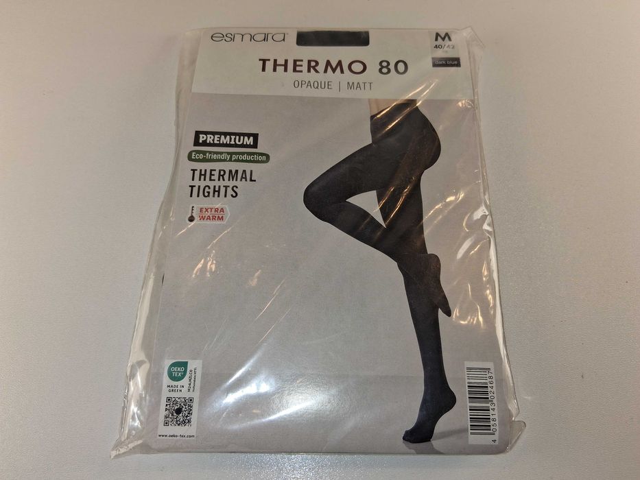 A230 Rajstopy Termiczne Esmara Thermo 80 Opaque Matowe Czarne M