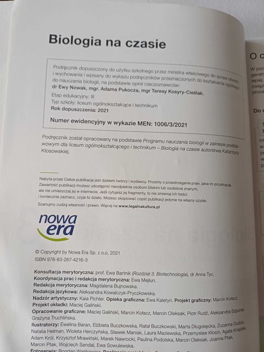 Biologia na czasie 3 dla liceum ogólnokształcącego i technikum