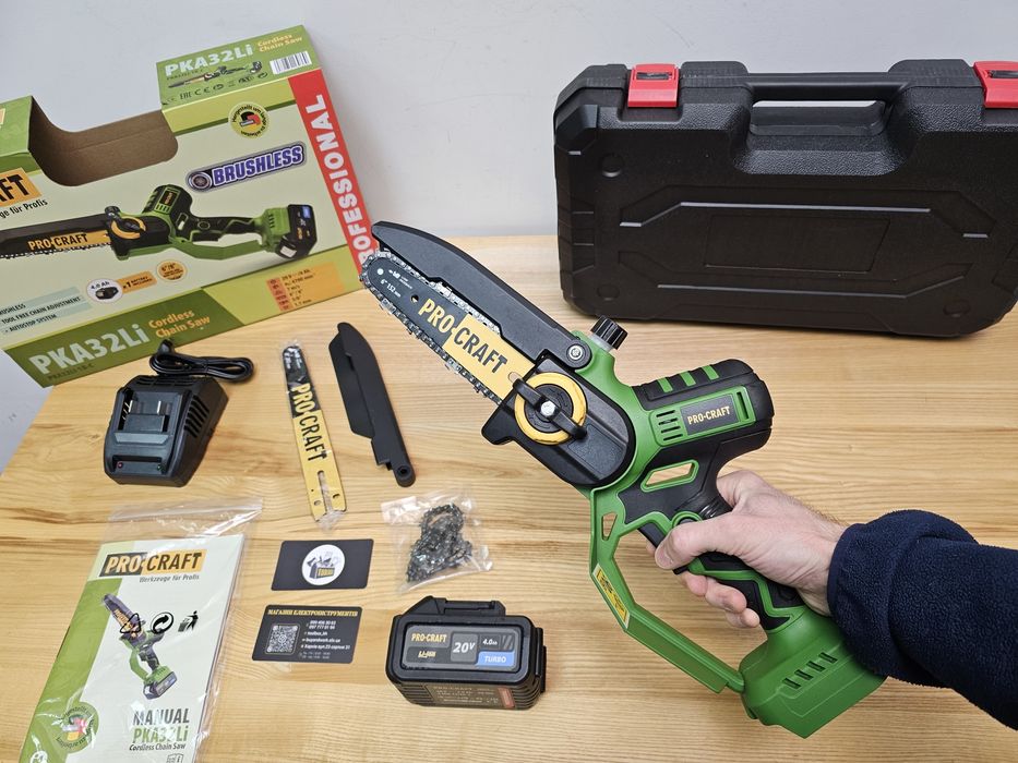 Пила Аккумуляторная ProCraft PKA32 +4.0Ah акб +Кейс 2шины 2цепи