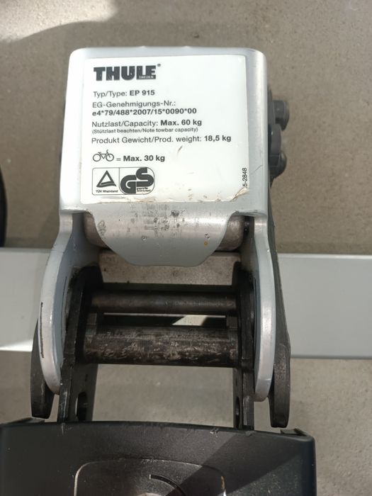 Bagażnik rowerowy Thule ep 915 na 2 rowery elektryczne .