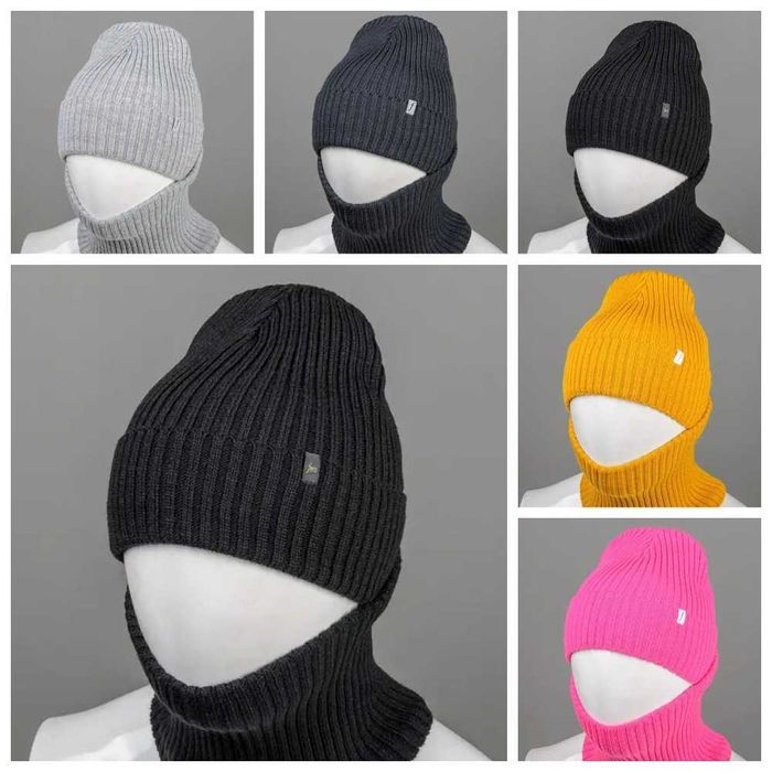 Набір шапка р52-56 на флісі + подвійний хомут 5+ підлітки Баф снуд