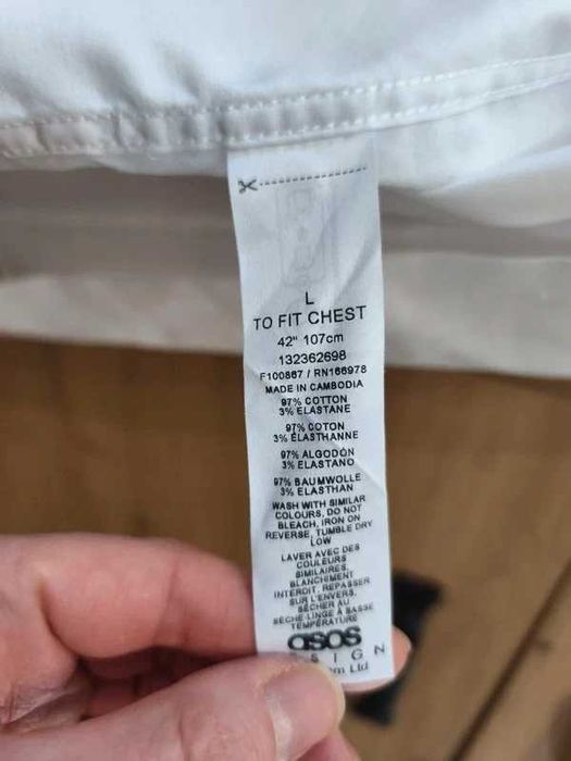 Koszula smokingowa rozm L, nowa bez metki, ASOS Design