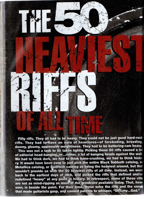 revista Guitar - 50 Heaviest Riffs of All Time - Maio de 1995
