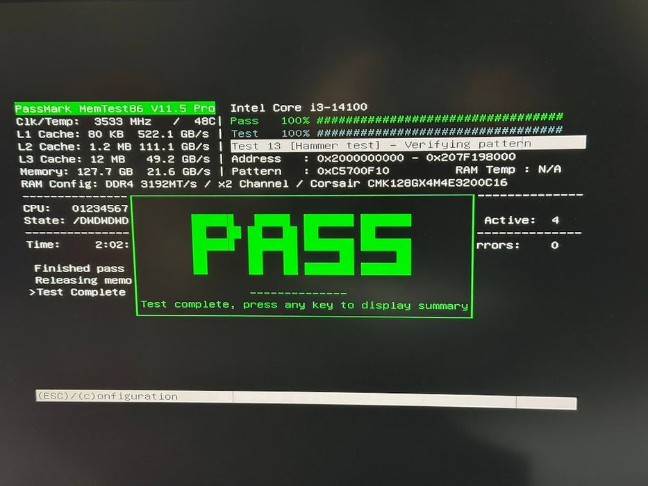 Pamięć RAM CORSAIR Vengeance LPX DDR4 DIMM 4×32GB 3200MHz CL16 XMP