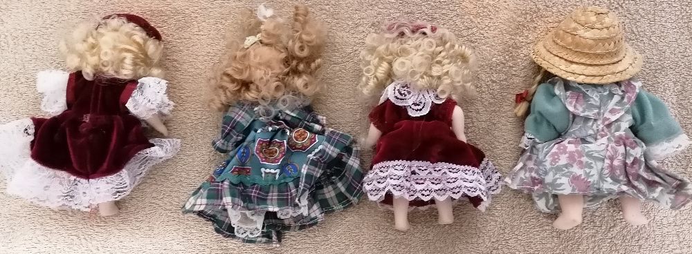 Mini bonecas de porcelana, 4 un por 10€