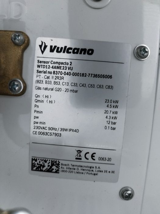 Esquentador Vulcano Sensor Compacto 2