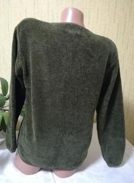 Плюшева кофта на гудзиках, кардиган р-р 48-50