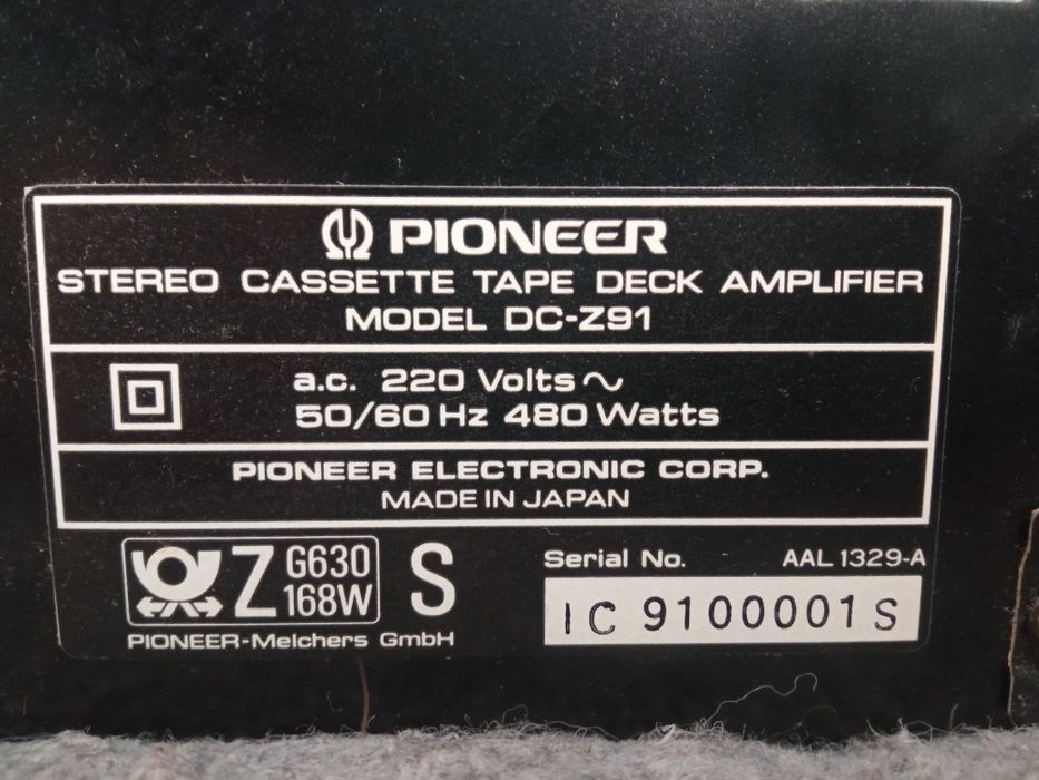 Zestaw Pioneer  Amplituner Magnetofon Deck - opis .