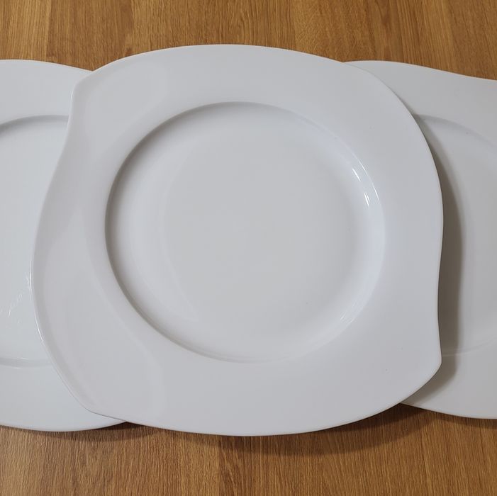 Talerze obiadowe ceramiczne kwadratowe