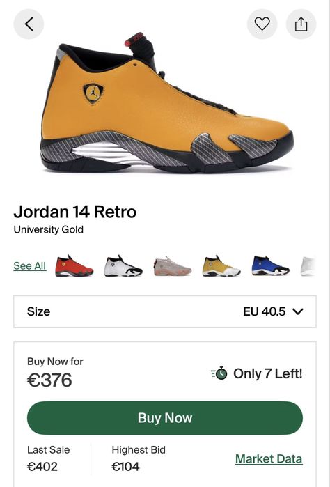Jordan 14 Retro University Gold