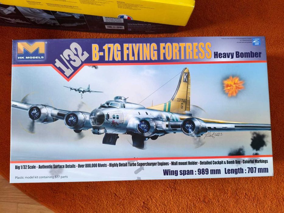 Model 1:32 HK Models Boeing B-17G + Eduard Big BIG3332 BIG3333 Part I i II + Lufy Master AM-32-058 + Kalki WarBirds KW132079