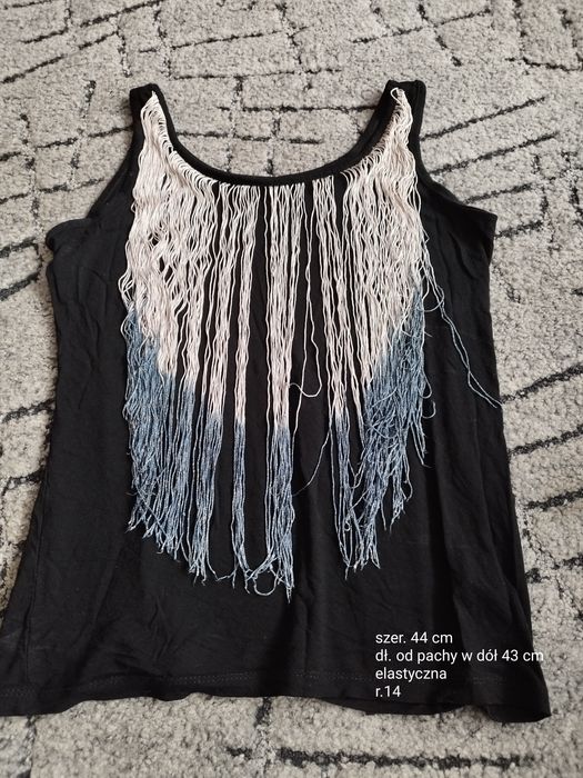 Bluzka na ramiączkach, frędzle