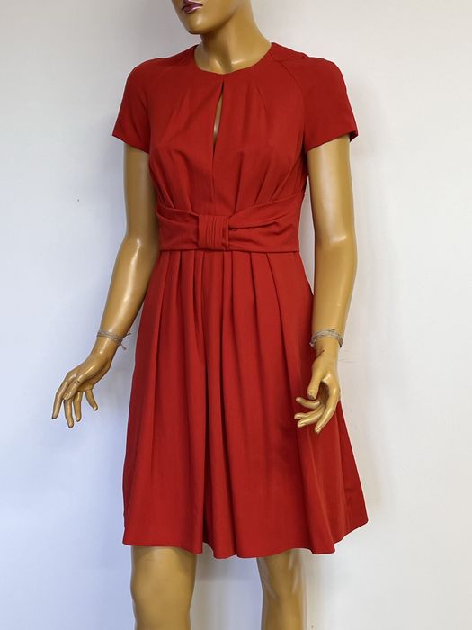 Moschino S-M вовна коротке оранжеве плаття з бантом коктельне повсягд