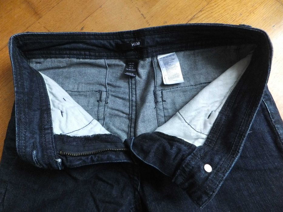 Spodnie H&M jeans denim ciemne granatowe rozmiar 36 długie