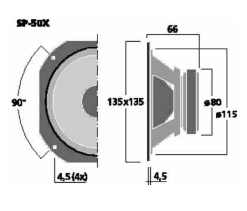 MONACOR SP-50X *Głośniki Szerokopasmowe* FULLRANGE *