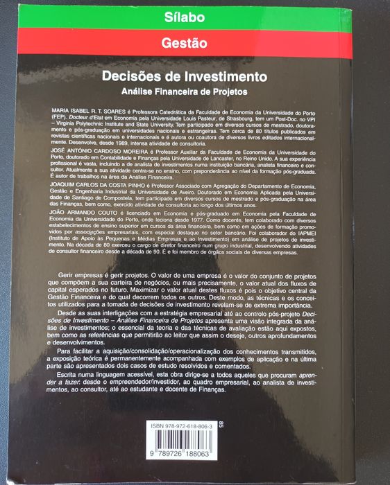 Livro Decisões de Investimento - Análise Financeira de Proojetos