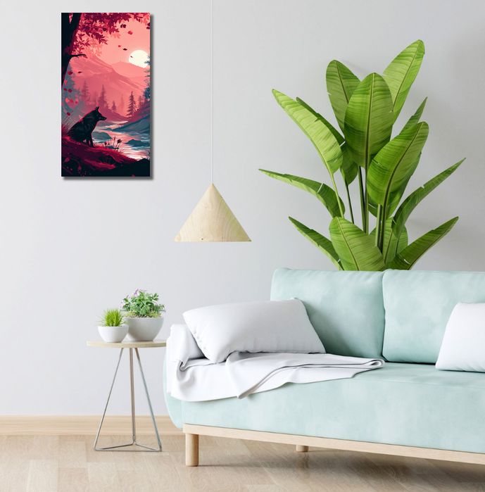 Obraz 30x60cm Wilk Przy Brzegu Lasu