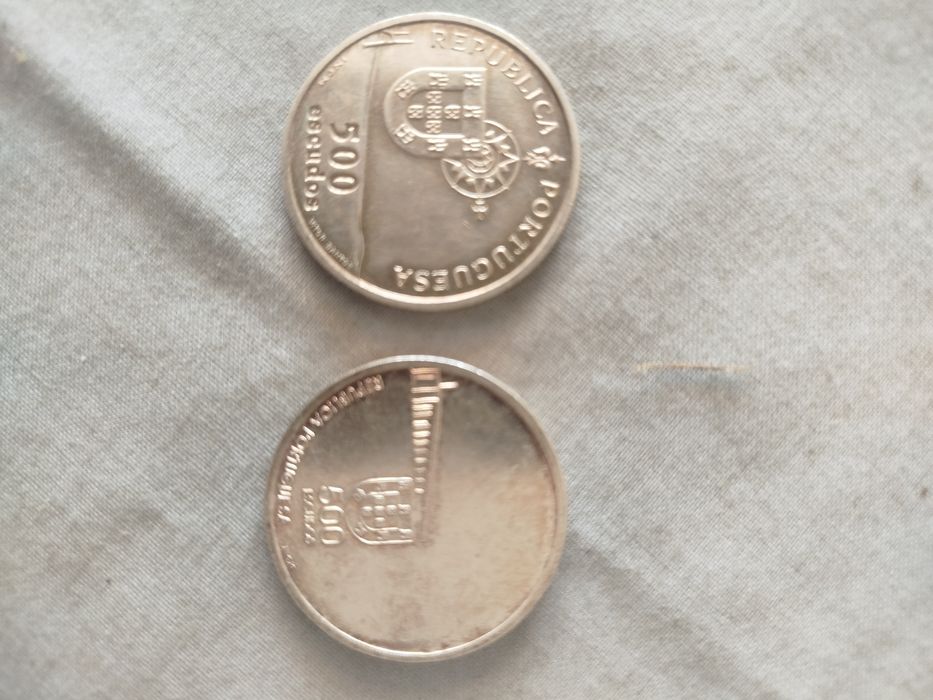 Moedas em prata 500 escudos