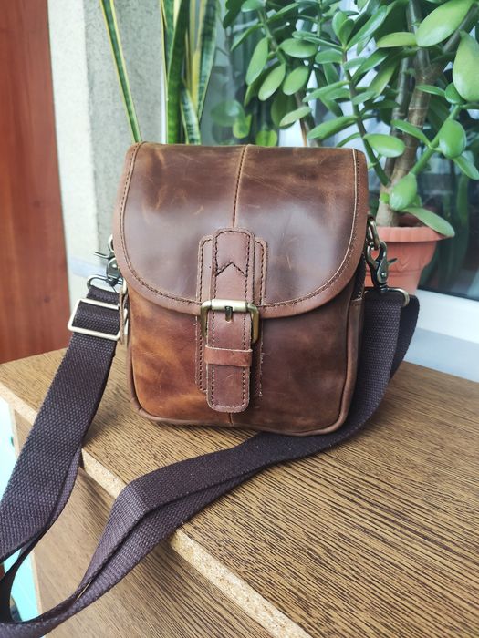 Кожаная мужская Сумка Барсетка. Dark Brown.