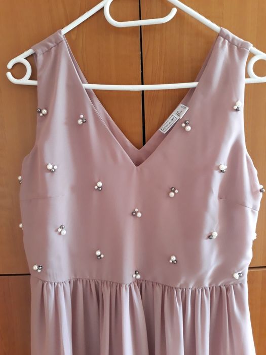 Sukienka nowa brudny róż elegancka chrzest komunia wesele