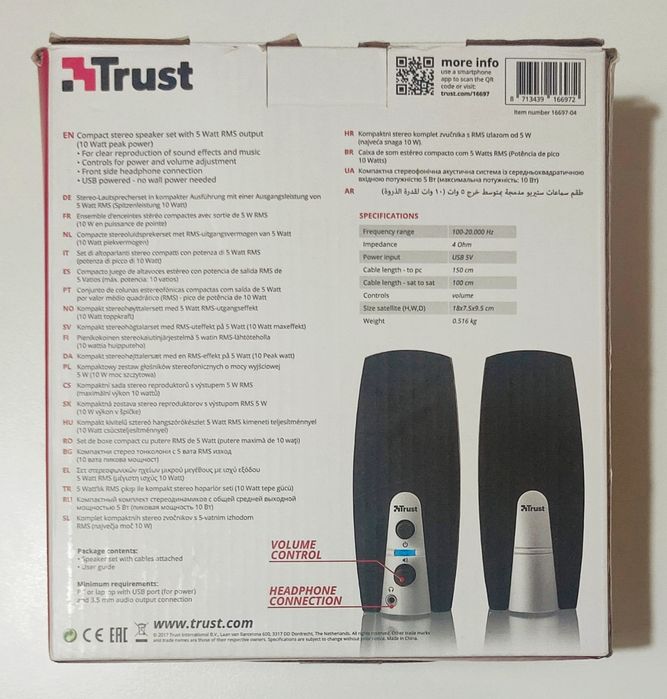 Colunas Trust Speaker Set 10W