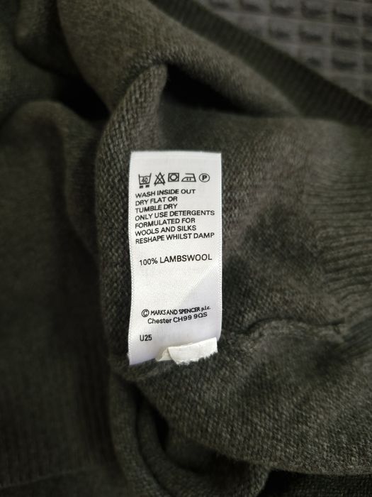 Sweter wełniany męski Marks & Spencer XL 2XL 100% extrafine lambswool