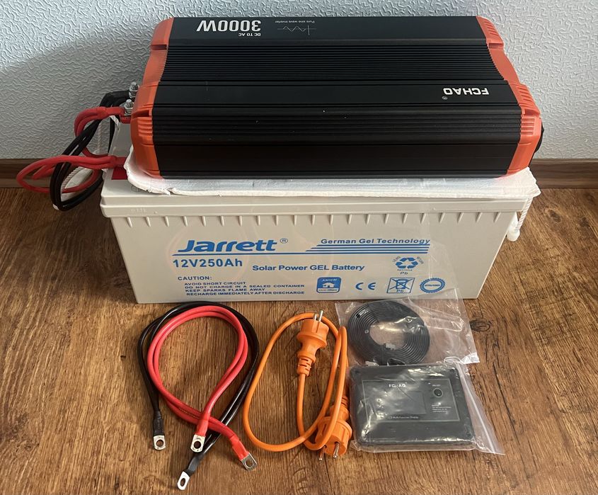 Комплект ДБЖ (інвертор 3Kw, гелевий акум 250А, зарядка 25А)
