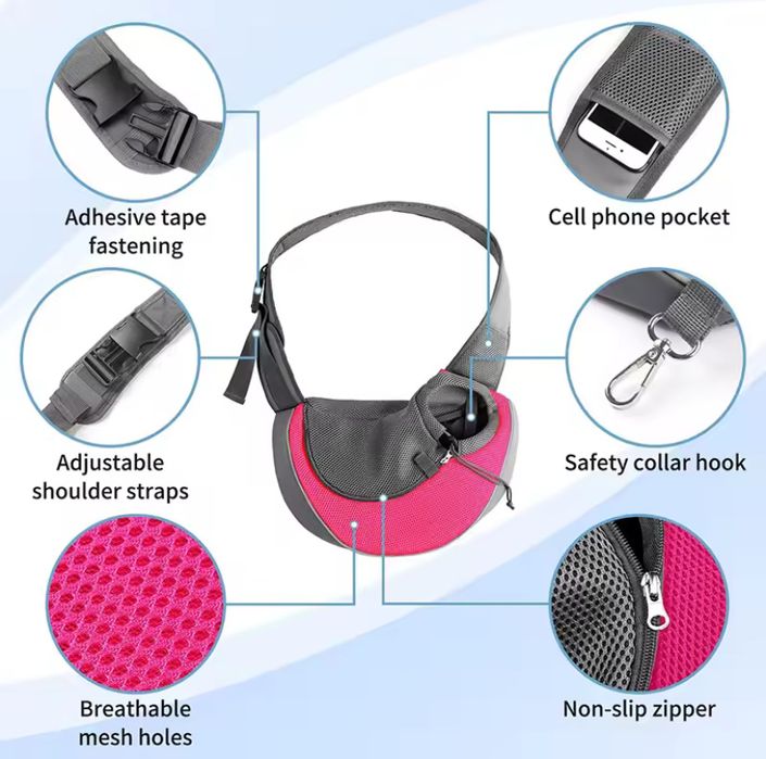 Перенесення слінг S для маленьких собак та кішок через плече на змійці