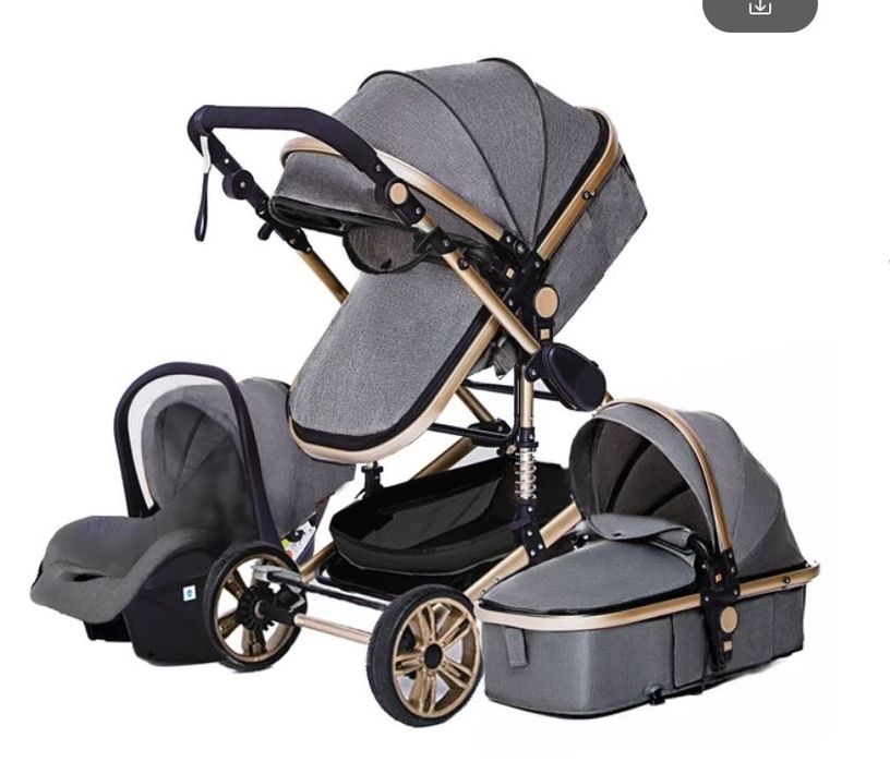 WÓZEK DZIECIĘCY 3W1 Luksusowy Wielofunkcyjny Gondola Spacerówk Fotelik