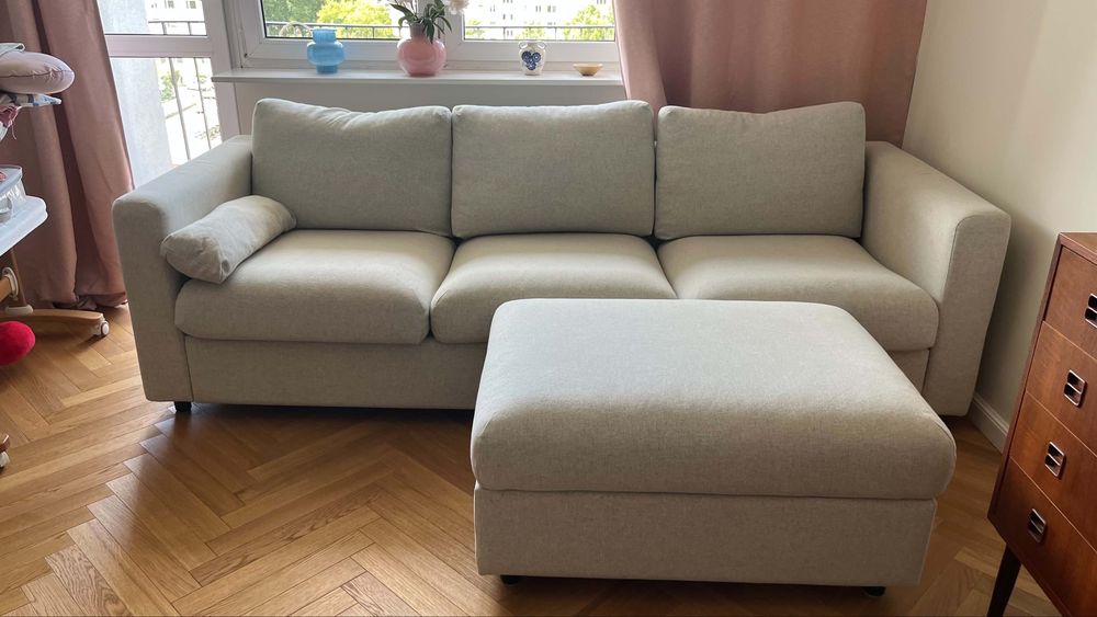 Sofa vimle 3 osobowa + pufa