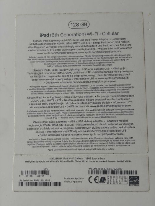 iPad 6 cellular 128GB