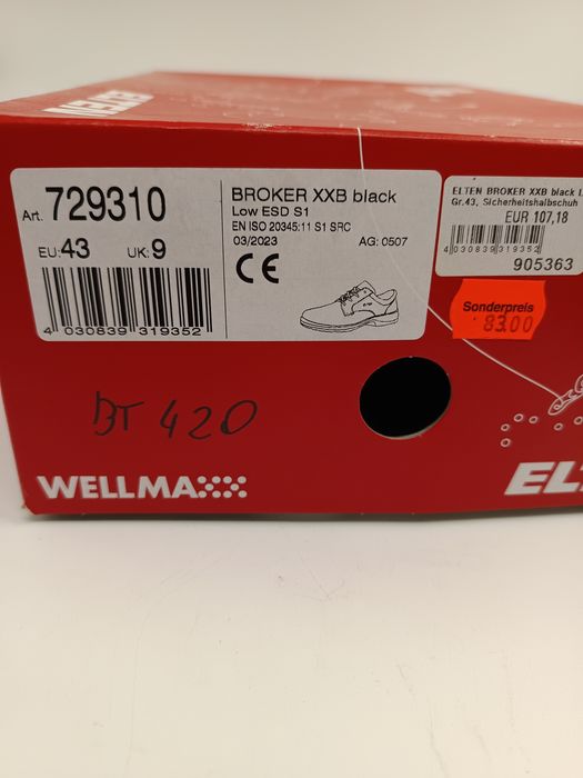 Buty robocze Elten niskie nowe rozmiar 43
