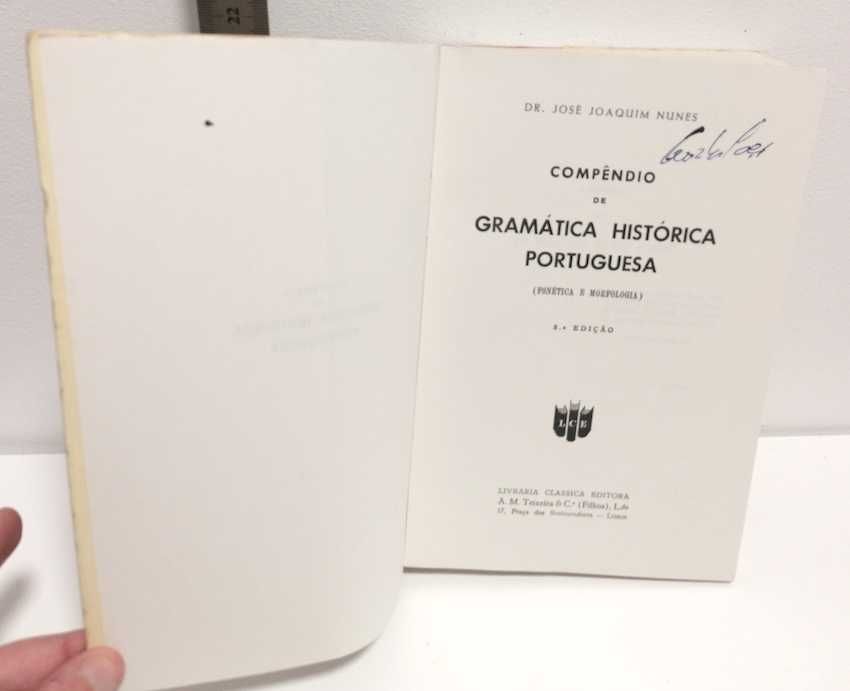 Compêndio de Gramática Histórica Portuguesa, de Dr. José Joaquim Nunes