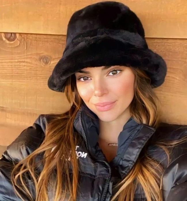 Шапка панама меховая черная