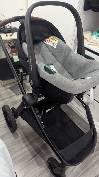 Maxi-Cosi Zelia S Trio (Dark Grey) – Praticamente Novo | Carrinho + Alcofa + Cadeira Auto + Mala