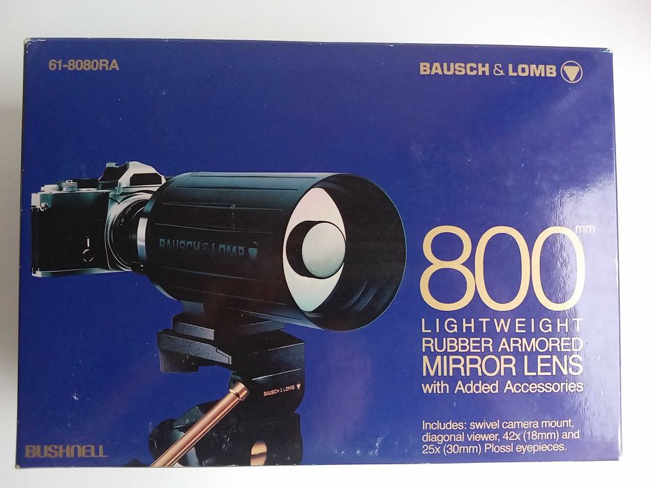Teleobjectiva/Telescópio Bausch & Lomb 800 mm + 2 lentes  - Nova !64740481335299120