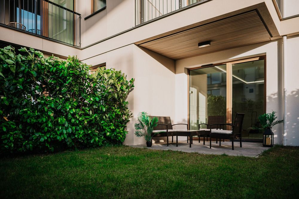 Gdańsk Brzezno przy plaży z ogrodem Polsat Plus Arena