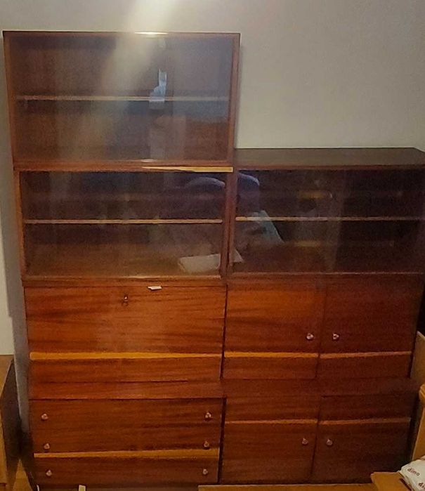 Meblościanka  regał  PRL wysoki połysk  lata 70 te szafka komoda