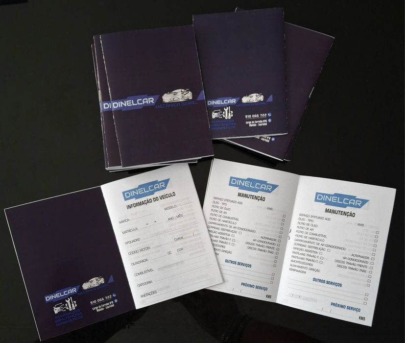 Livrinhos de manutenção Automóvel com o seu logótipo