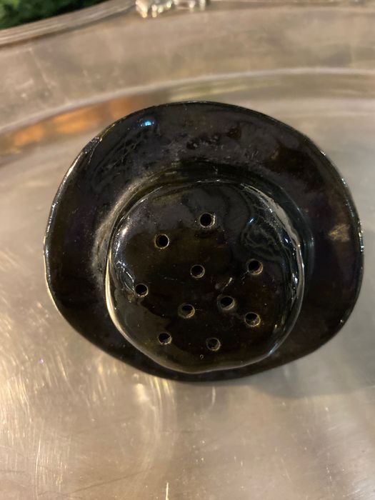 Paliteiro e tinteiro Zé Povinho Avelino Belo Caldas da Rainha 7 cm XIX