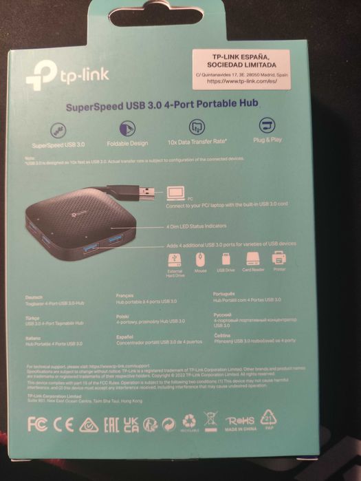 Tp-Link 4-Port Portable Hub - Novo Por abrir