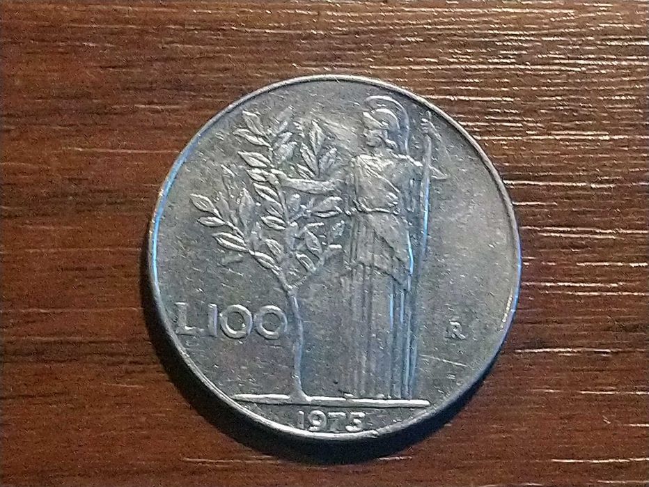 Moneta 100 lirów 1975.