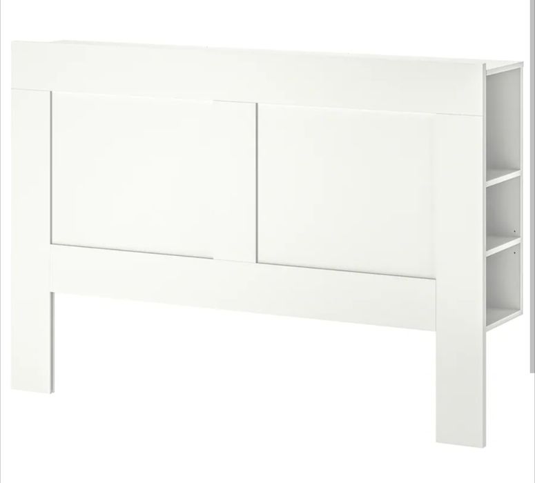 IKEA BRIMNES - Cabeceira cama c/arrumação, branco, 140 cm