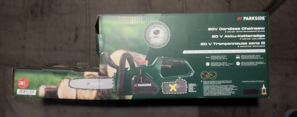 Motoserra com  bateria  4Ah 20V nova Parkside