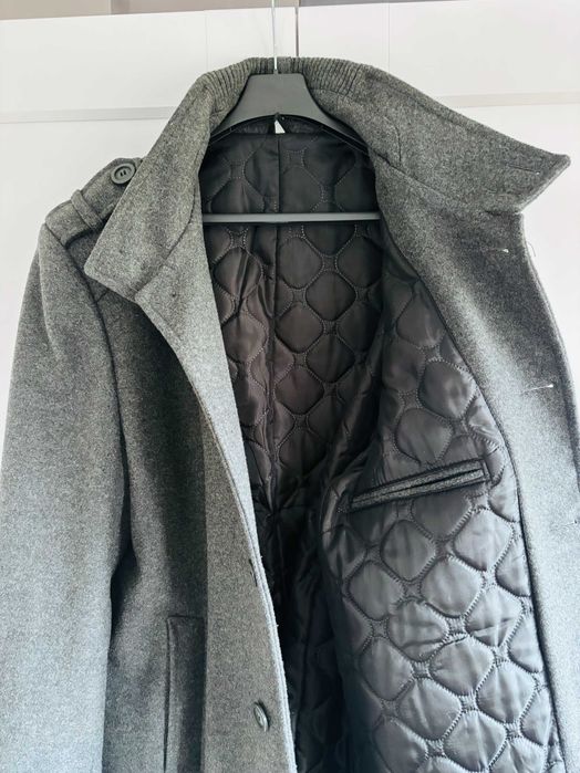 Płaszcz męski z wełną